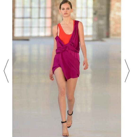 Atlein Color Block Wrap Dress Size 00 - Picture 1 of 11